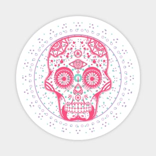 Dotted Futuristic Skull Magnet